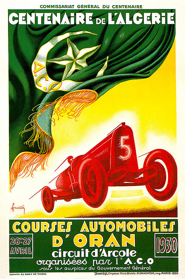 Courses Automobiles D Oran Photograph by Vintage Automobile Ads and Posters