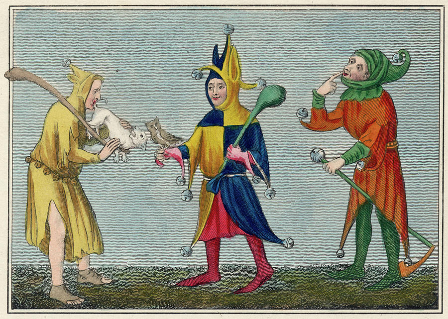 Court Jesters Of The 14th Century Drawing by Mary Evans Picture Library