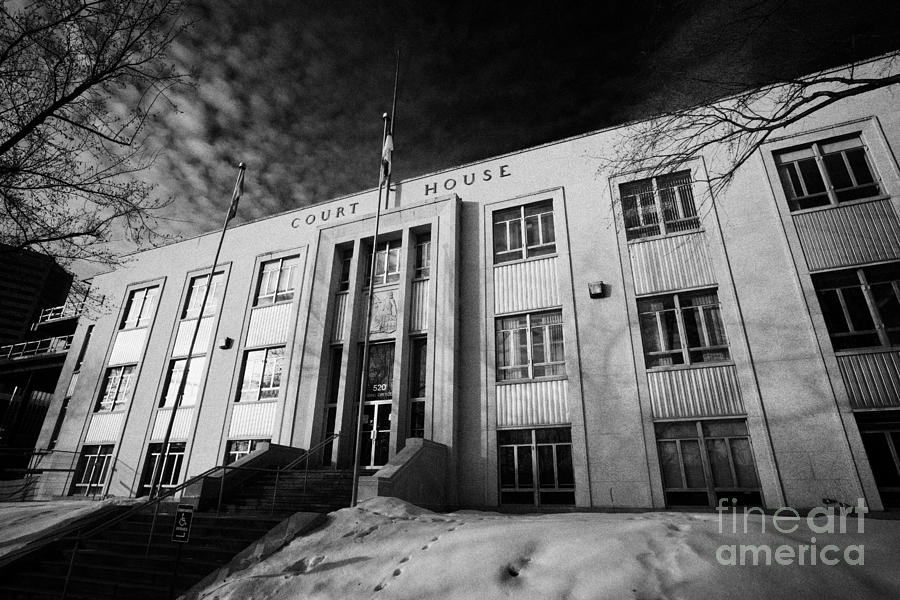 City Photograph - court of queens bench court house downtown Saskatoon Saskatchewan Canada by Joe Fox