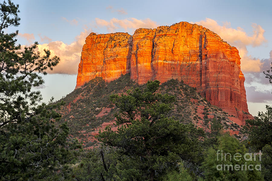 Courthouse Butte sunset Sedona Arizona Photograph by Ken Brown
