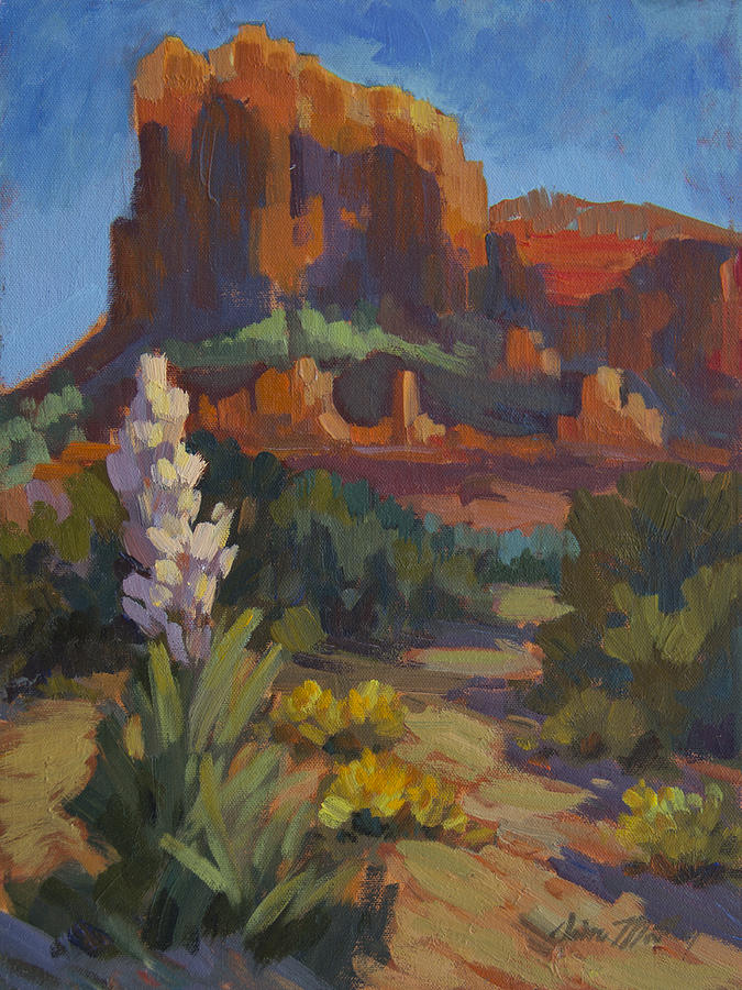 Courthouse Rock Sedona Painting by Diane McClary