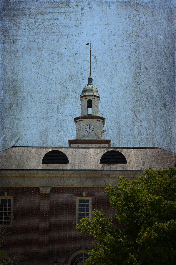 Courthouse Steeple Fayetteville Tennessee Aged Mixed Media by Lesa Fine
