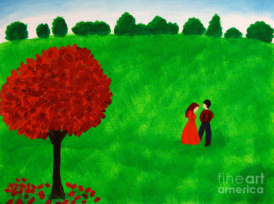 Courting Couple Painting by Anita Lewis