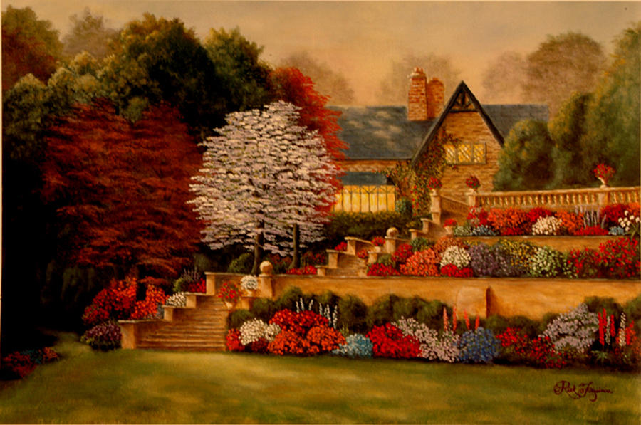 Courtyard Dawning Painting by Rick Fitzsimons