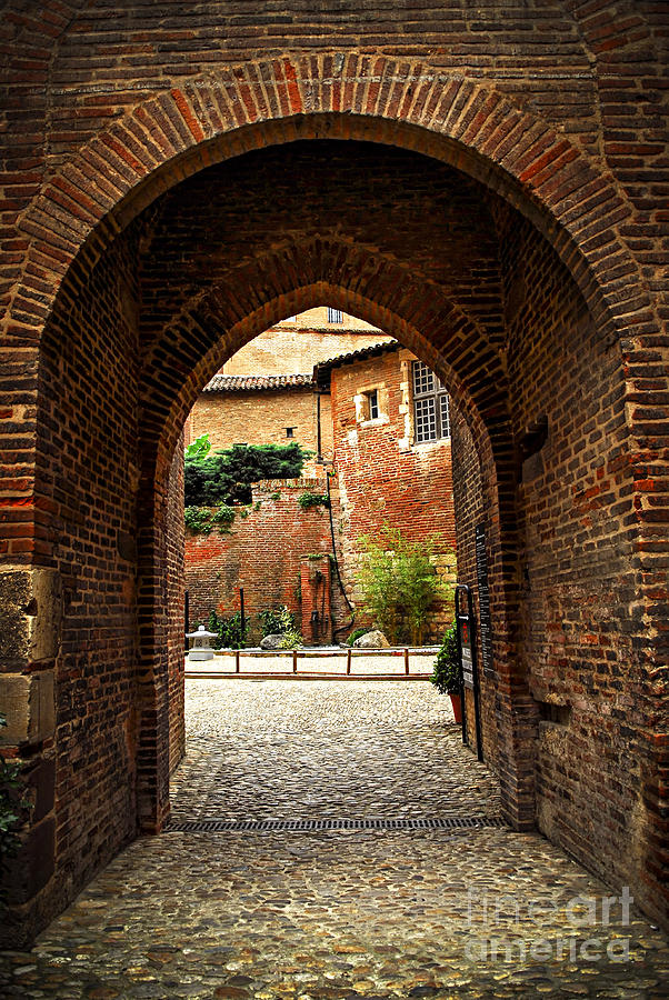 Courtyard of Cathedral of Ste-Cecile in Albi France Photograph by Elena Elisseeva