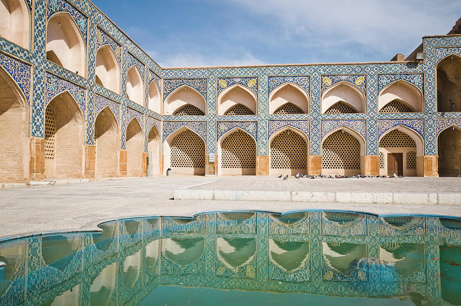 Courtyard Of Jameh Mosque In Isfahan Photograph by Jean-philippe Tournut