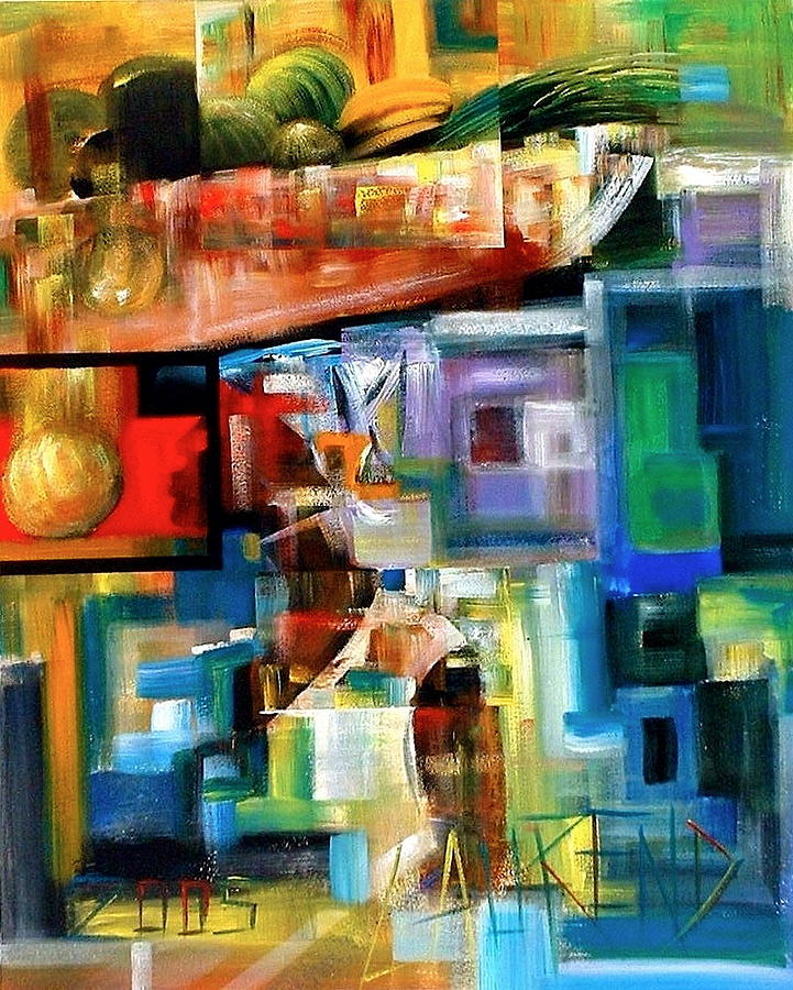 Abstract Painting - Cousine by Laurend Doumba