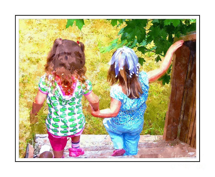 Summer Photograph - Cousins Helping Each Other by Barbara A Griffin