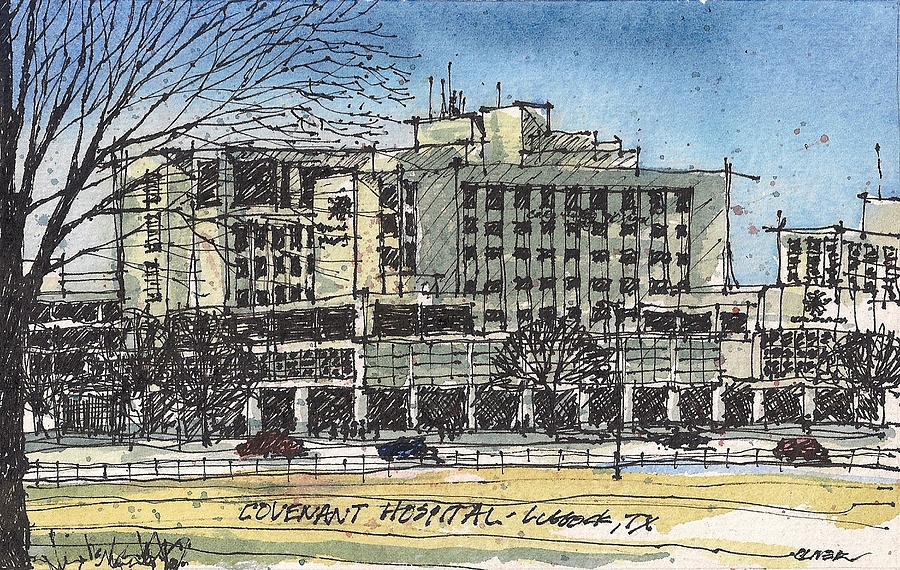 Pen And Ink Painting - Covenant Hospital by Tim Oliver