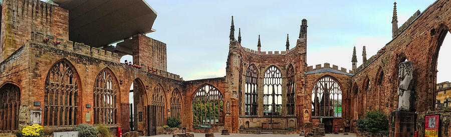 Coventry Cathedral Ruins Panorama Photograph by Dan McManus