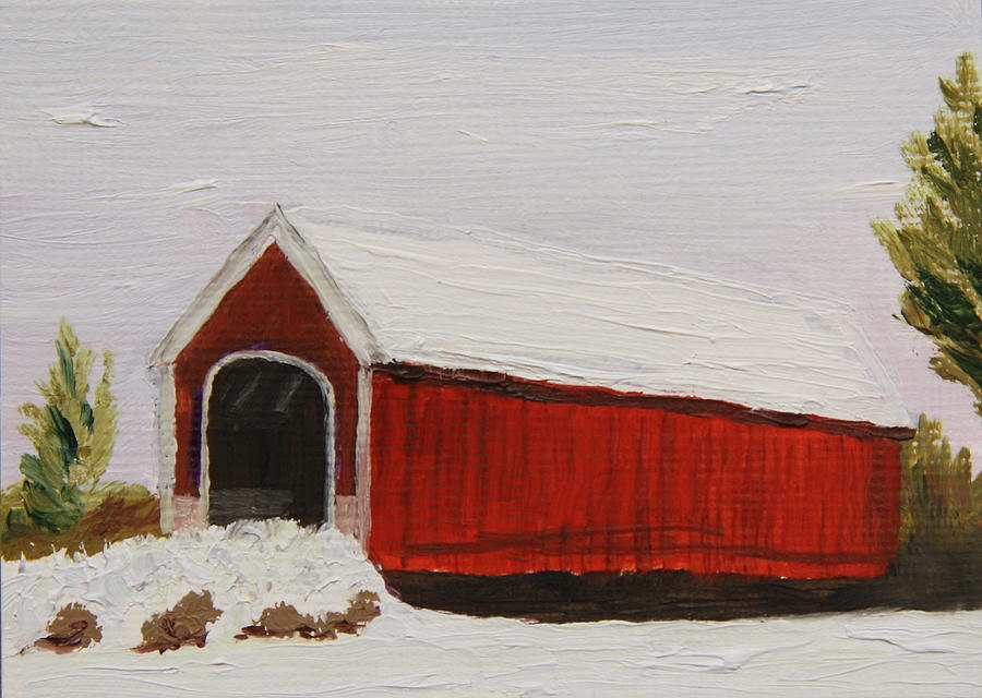 Covered Bridge Painting by Alan Mager