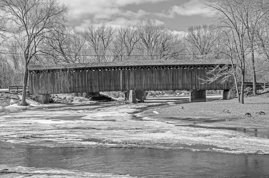 Covered Bridge B-W Photograph by Susan McMenamin
