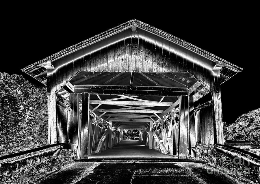 Covered Bridge Black And White Photograph By H Scott Cushing Pixels