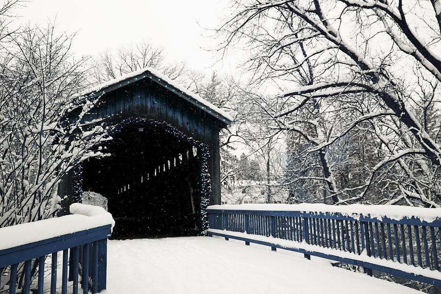 Covered Bridge Blues Ada Michigan Photograph by Evie Carrier