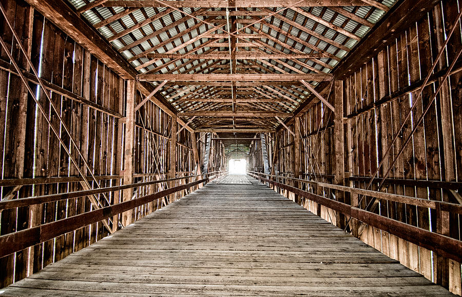 Architecture Photograph - Covered Bridge by Cat Connor