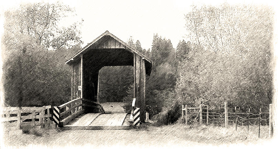 Covered Bridge Digital Art by DonaRose - Fine Art America