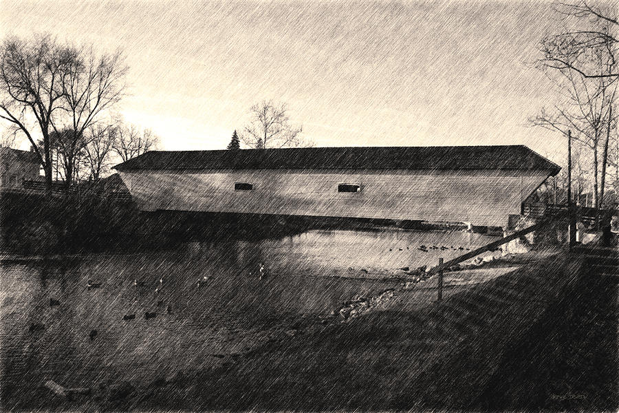 Covered Bridge Elizabethton Tennessee c. 1882 sepia Photograph by Denise Beverly