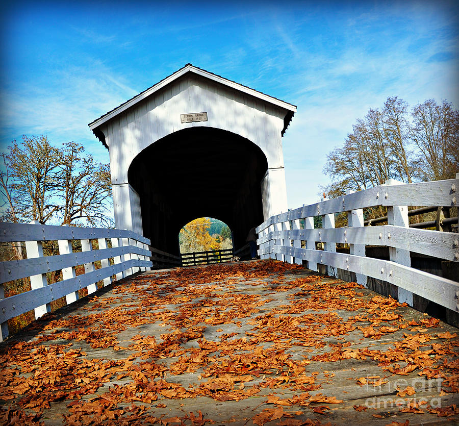 Covered Bridge in Fall  Photograph by Mindy Bench