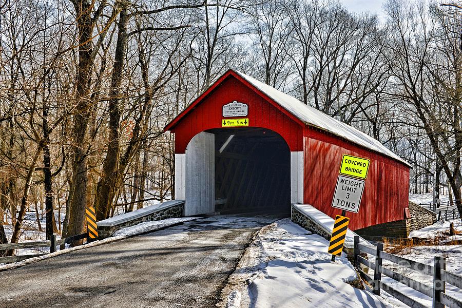 Winter Photograph - Covered Bridge in Winter  by Paul Ward