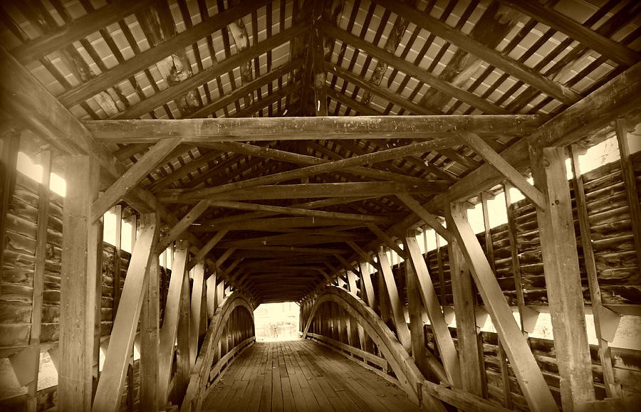 Covered Bridge Interior Photograph by Dark Whimsy
