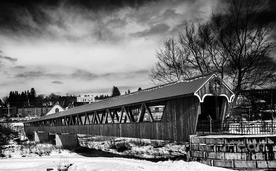 Covered Bridge Littleton New Hampshire Black and White Photograph by Glenn Gordon
