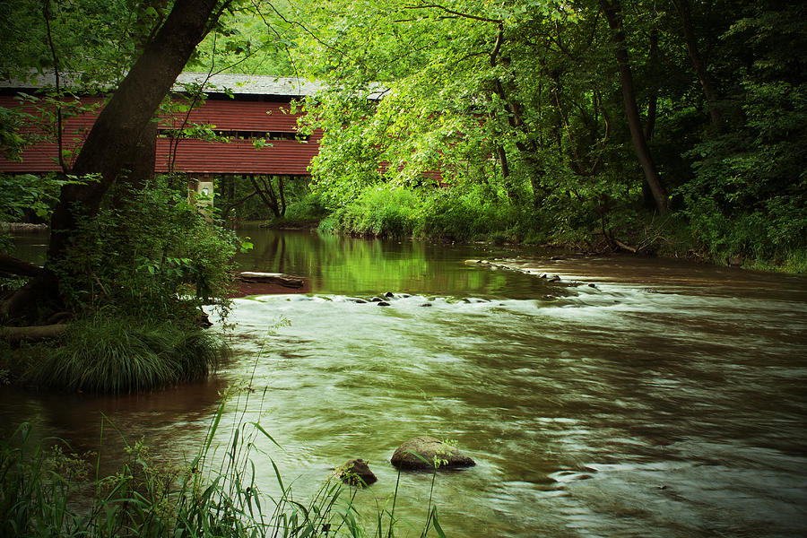 Covered Bridge over French Creek Photograph by Michael Porchik