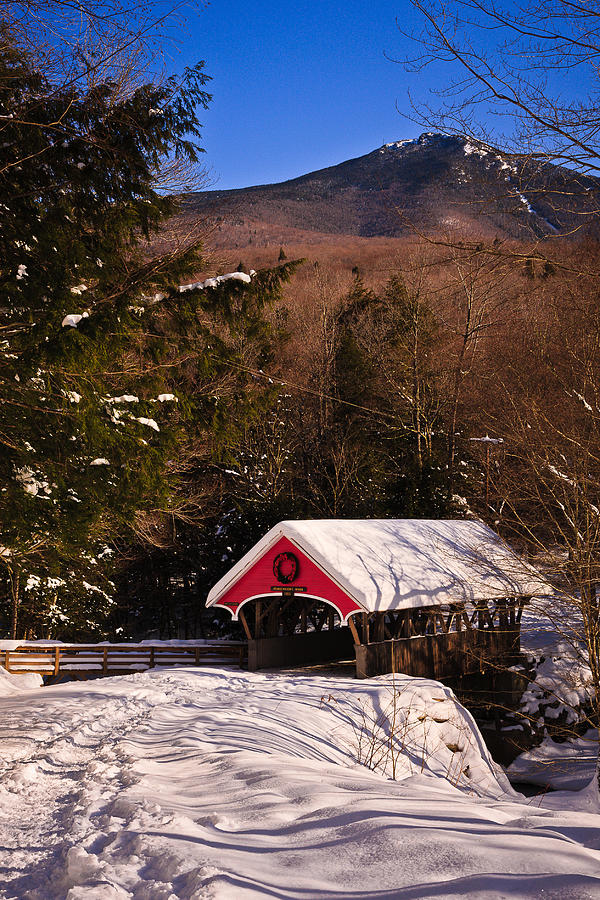 Covered Bridge Over The Pemigewasset Flume Gorge Photograph by Jeff Sinon