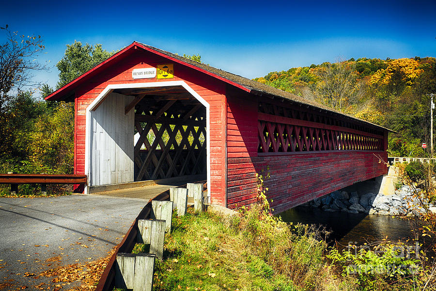 Covered Bridge Over the Waloomsac River Photograph by George Oze - Fine ...