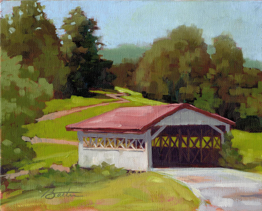 Tree Painting - Covered Bridge by Todd Baxter