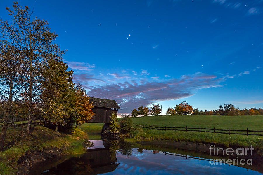 Covered Bridge under a Vermont Sky Photograph by Susan Cole Kelly