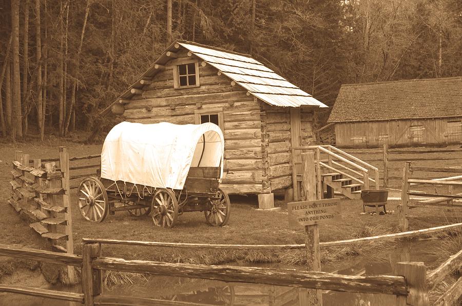 Covered Wagon Old Photo Style Photograph by Tikvahs Hope