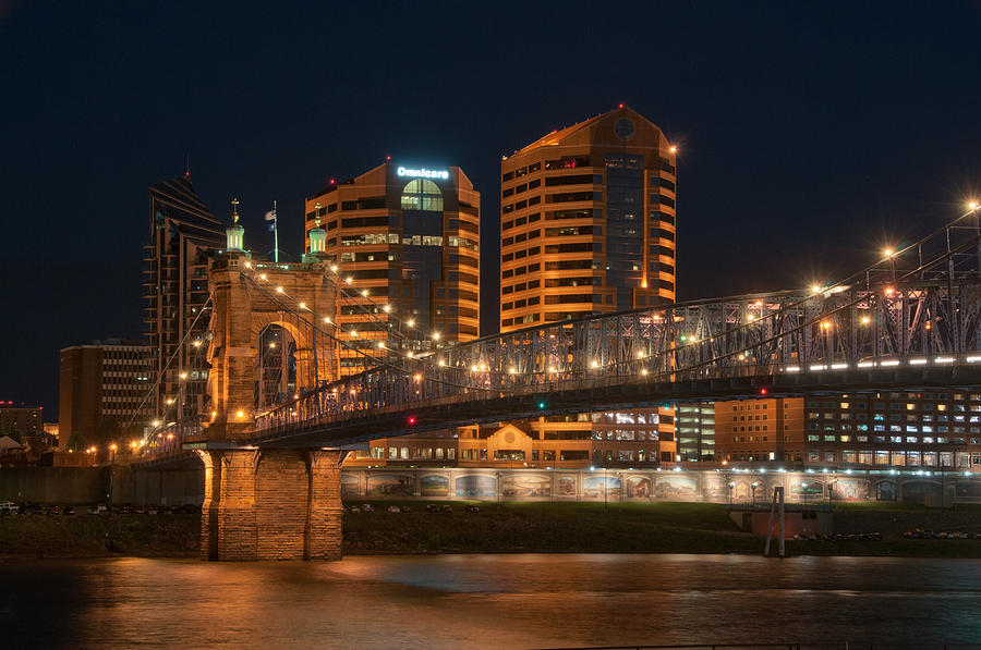 Cincinnati Photograph - Covington by Night by Constance Sanders