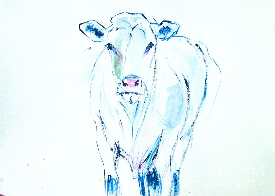Cow bovine painting Painting by Mary Cahalan Lee - aka PIXI