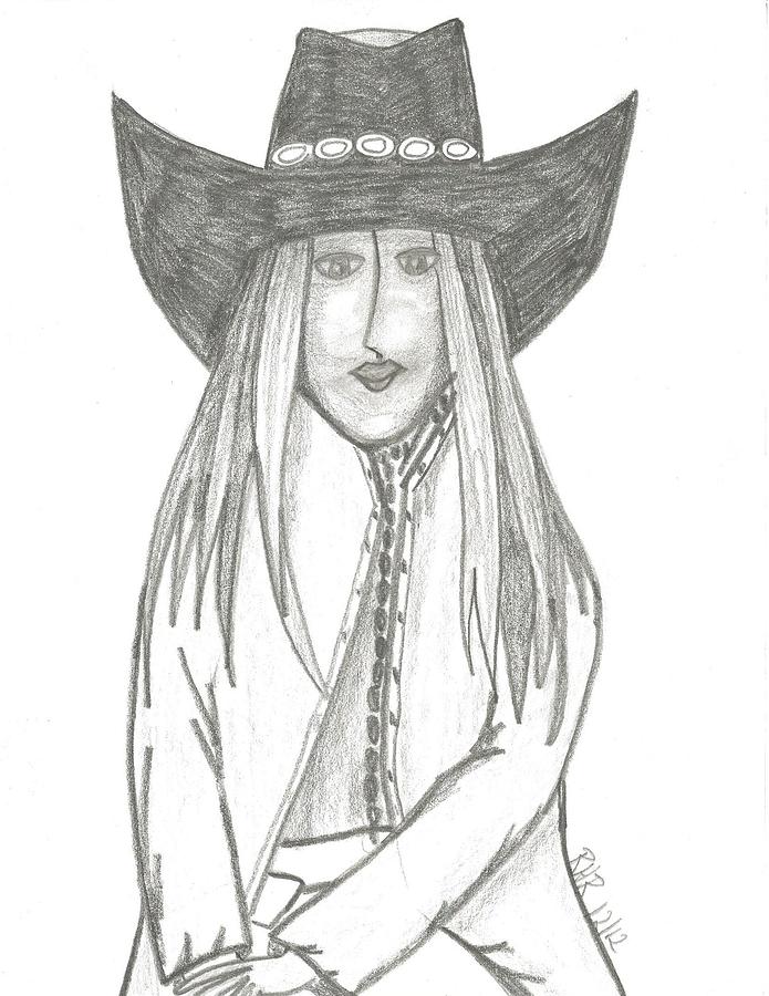 Cow Girl Drawing By Ray Ratzlaff Fine Art America