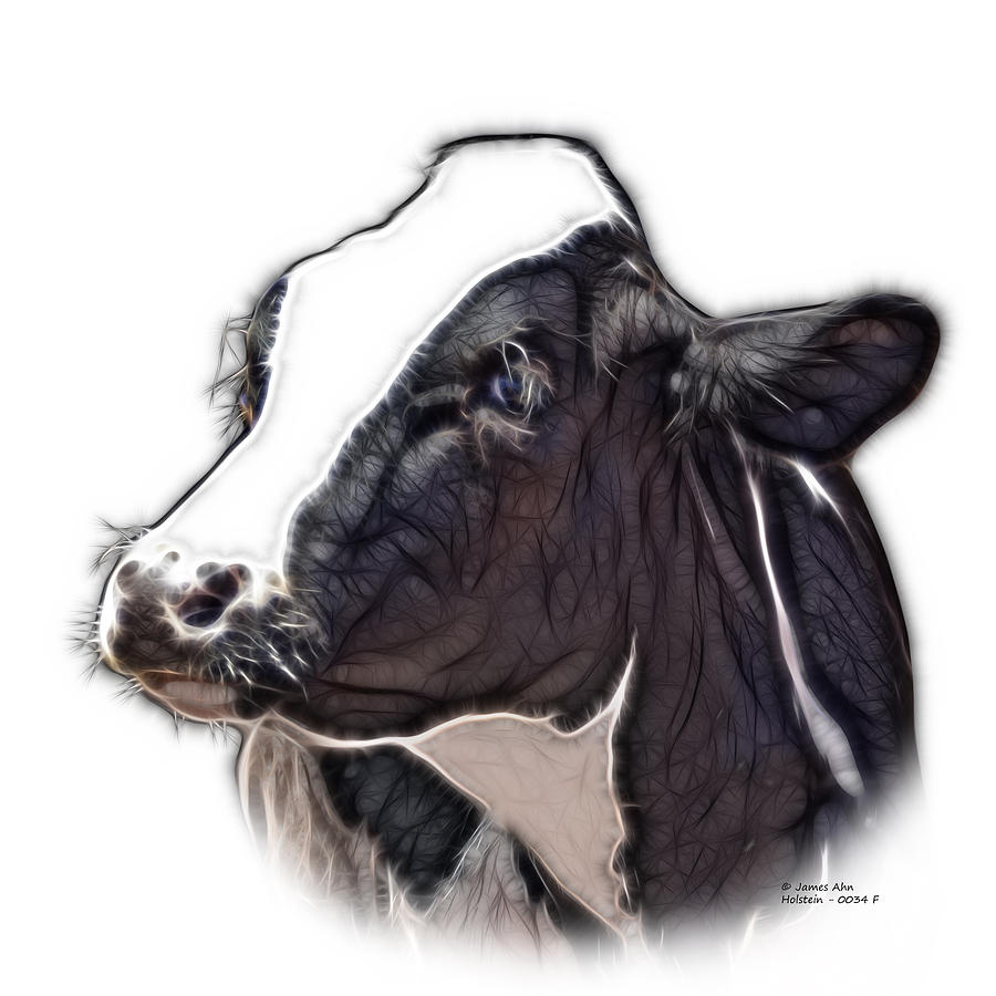 Cow Holstein - 0034 FS Digital Art by James Ahn