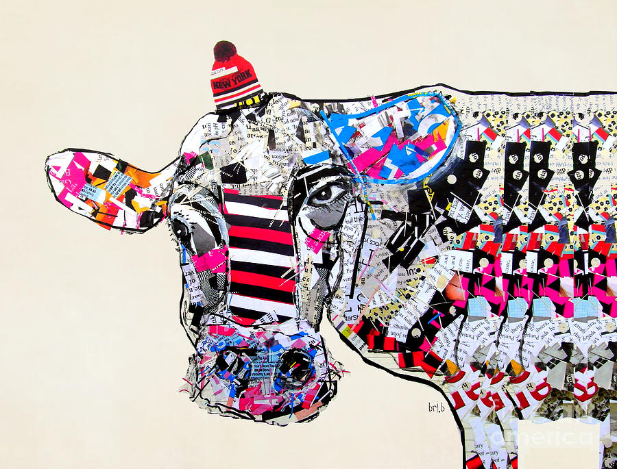 Animal Painting - Cow In New York by Bri Buckley
