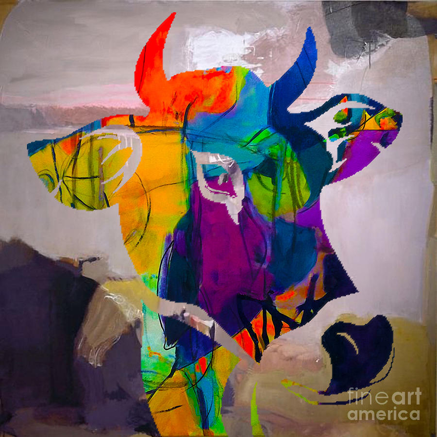 Cow Mixed Media by Marvin Blaine