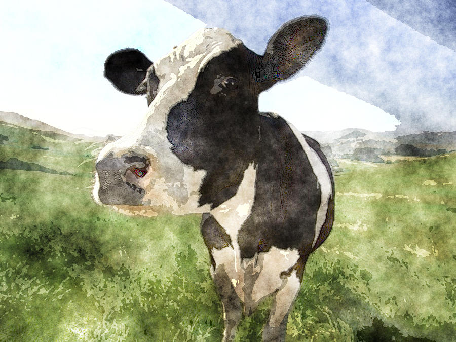 Cow Painting by MotionAge Designs