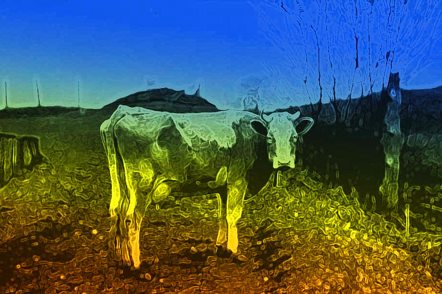 Cow on LSD Digital Art by Cathy Anderson