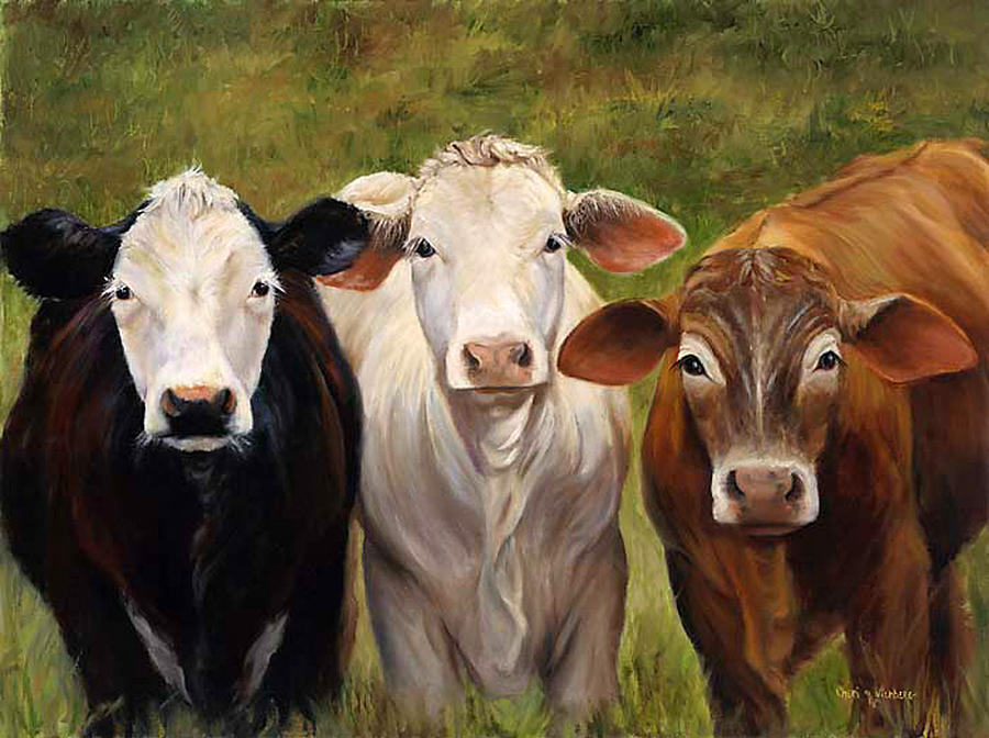 Cow Painting of Three Amigos Painting by Cheri Wollenberg