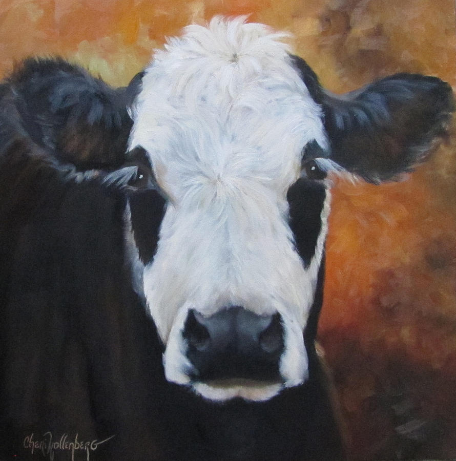 Cow Painting - Tess Painting by Cheri Wollenberg