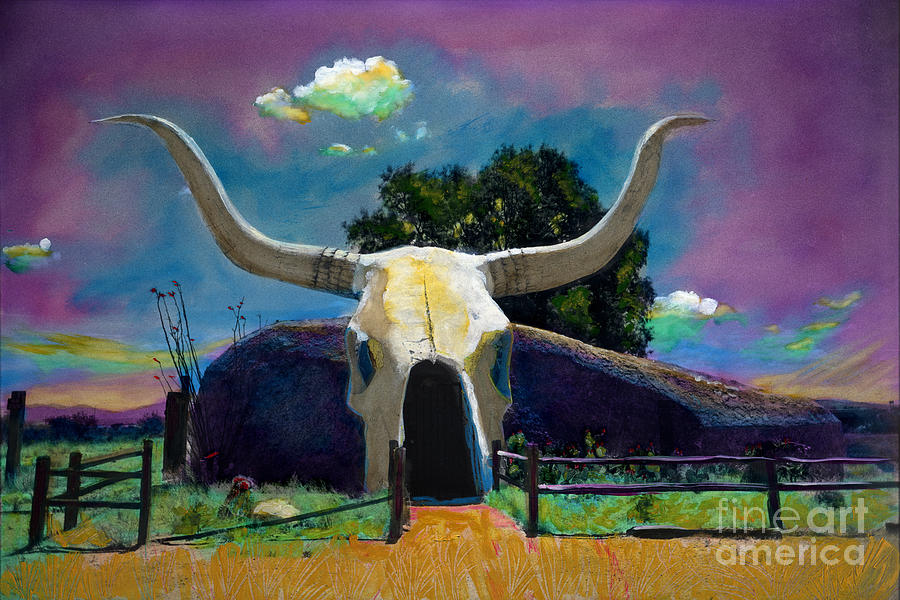 Cow Palace v8 Painting by Cindy McIntyre