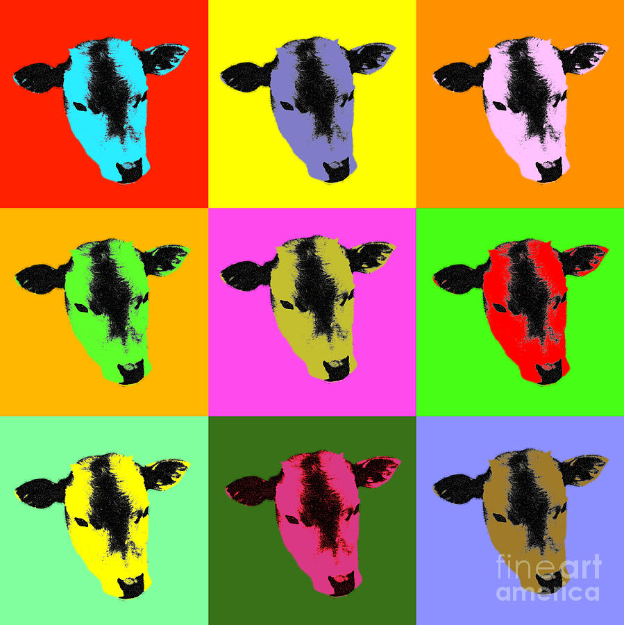 Cow Pop Art Digital Art by Jean luc Comperat