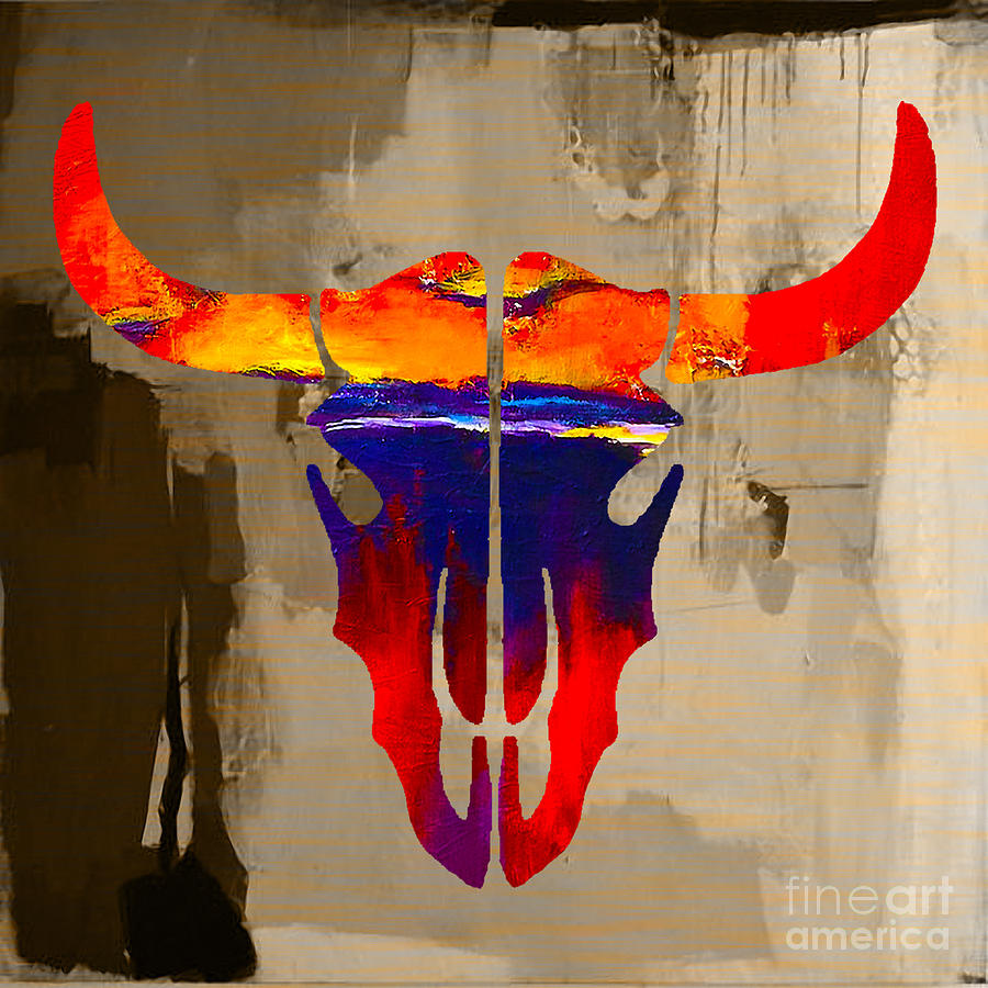 Cow Skull Mixed Media by Marvin Blaine