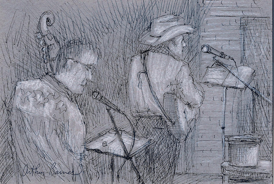 Cowboy Band Drawing by Arthur Barnes