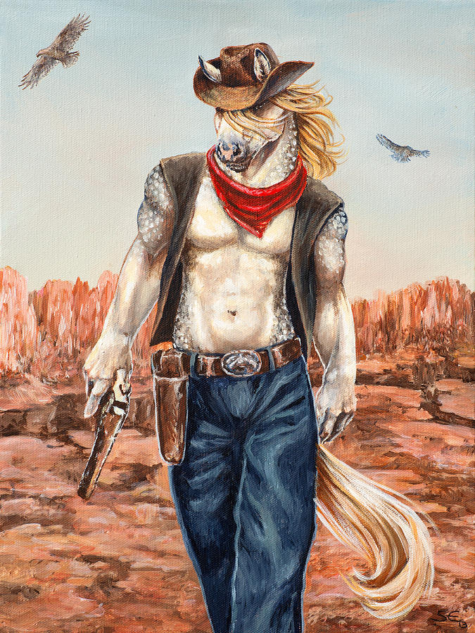 Cowboy Painting by Beth Davies