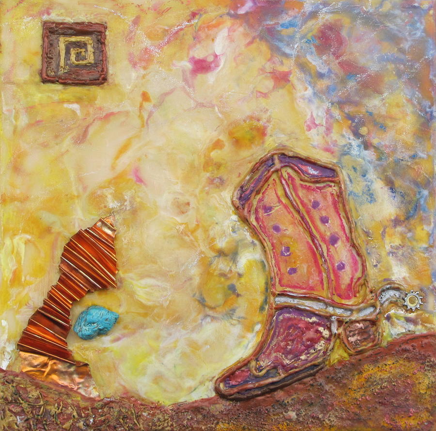 Snake Painting - Cowboy Boot by Joe Bourne