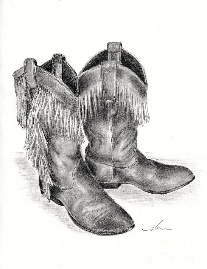 Cowboy Boots Drawing by Nan Wright