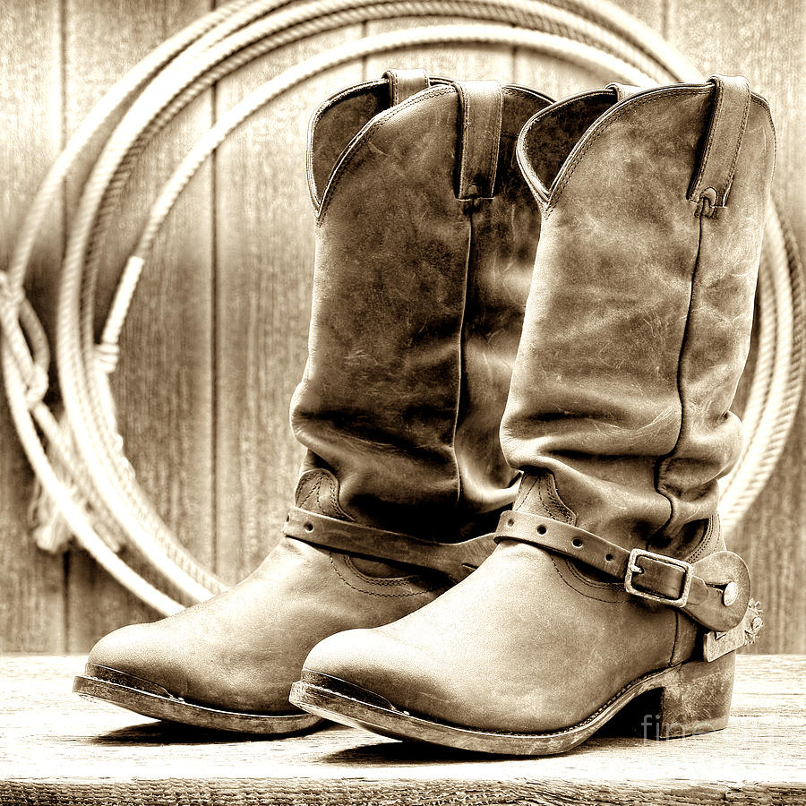 Cowboy Boots Outside Saloon Photograph by American West Decor By ...