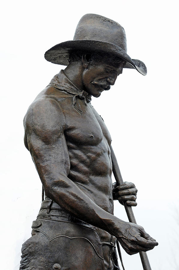 Cowboy Bronze, Joseph, Oregon Photograph by Theodore Clutter
